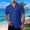 Blue, variant on Dianli Casual Travel Men's Turndown-Collar Solid Short Sleeve Button Cardigan Shirt Hollow Jacquard Knit Top Lightweight Breathable Summer Office Everyday