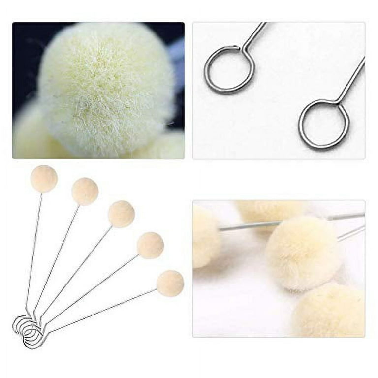 100 Packs Wool Daubers Ball Brush Leather Dye Tool with Metal Handle for  DIY Crafts Projects