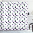 thumbnail image 1 of Garden Shower Curtain, Springtime Purple Meadow Flowers Idyllic Mother Nature Gardening Theme, Fabric Bathroom Set with Hooks, 69W X 84L Inches Extra Long, Purple Forest Green, by Ambesonne, 1 of 3