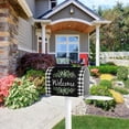 thumbnail image 2 of Wreath Buffalo Plaid Mailbox Covers, Welcome Magnetic Mailbox Cover, Plaid and Leaves Mail Box Covers for Garden Outdoor Decor 25.5x21 in Black White, 2 of 6