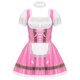 thumbnail image 5 of Vestido de cosplay de cerveza Oktoberfest bávara alemana para mujer, vestido de corte A con ribete de encaje de cuero sintético brillante y gargantilla elástica, vestido de mucama, 5 of 5