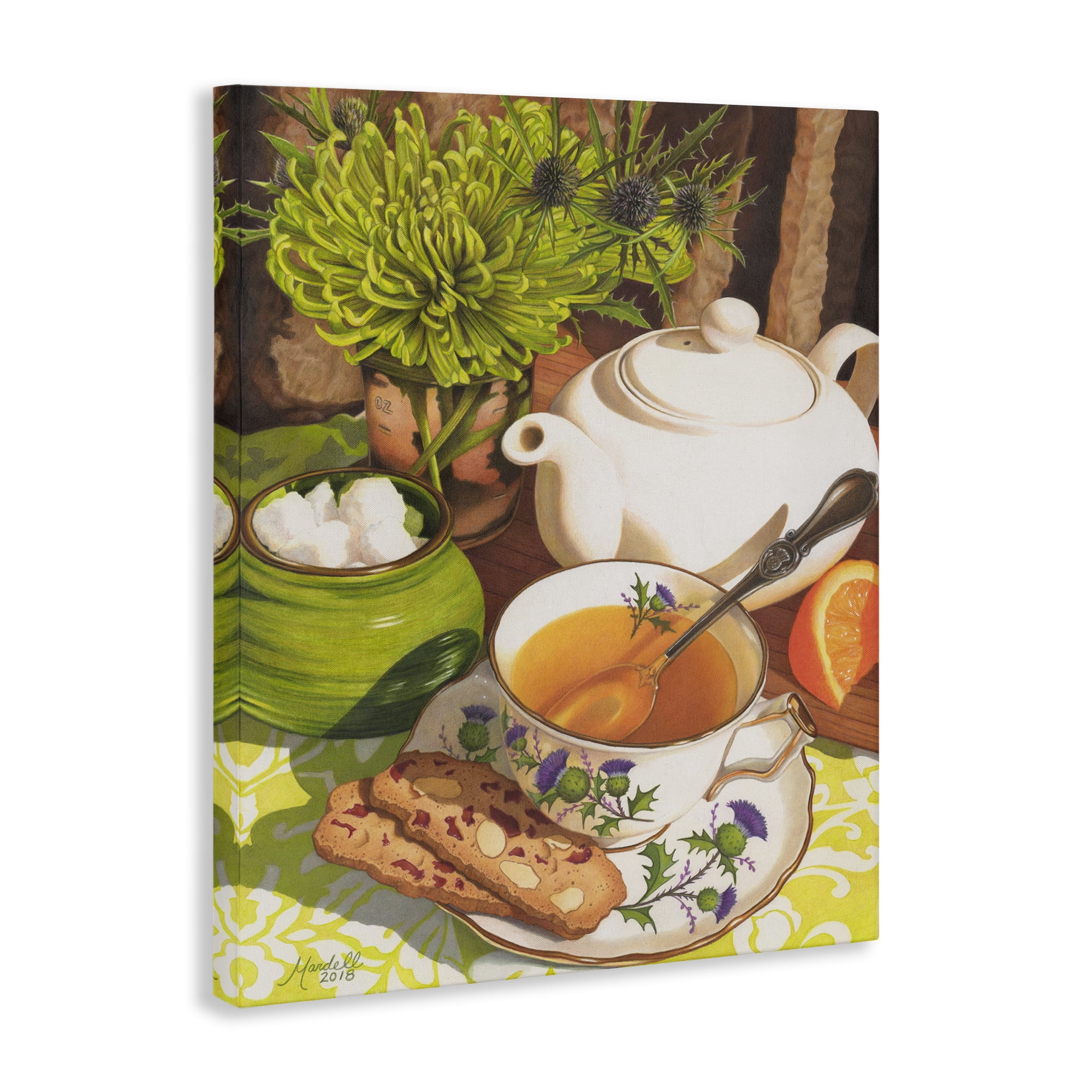 Stupell Industries Tea & Biscuits Scene Food & Beverage Painting Gallery Wrapped Canvas Art Print Wall Art, 36 x 48