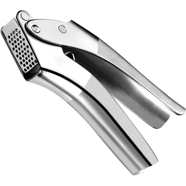 ZHAOCHENG Prensa de ajo de acero inoxidable, trituradora de ajo de primera calidad con pelador de rodillos de silicona y cepillo de limpieza, trituradora de jengibre profesional resistente y eficiente