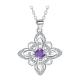 thumbnail image 1 of "Cadena De Plata 925 Con Dije De Nudo De Bruja Para Mujer Belug Púrpura ", 1 of 5