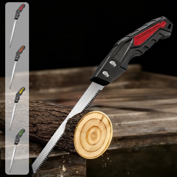 Multi-Purpose Hand Saw, 14.76x1.57x1.18in, Compact Wood Cutting Tool for Garden Trimming, Ergonomic Non-Slip Grip with Locking Blade, Portable Camping Saw for Workshop Use