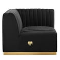 thumbnail image 2 of Modway Conjure Channel Tufted Performance Velvet Right Corner Chair - Gold/Black, 2 of 5