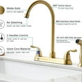 thumbnail image 3 of Gold Kitchen Faucet with Side Sprayer - 2 Handles 8 Inches Centerset Sink Faucets 3 or 4 Hole RV Kitchen Sink Faucet Commercial Lead-Free Utility Faucet with High Pressure Sprayer & Water Hose, 3 of 6