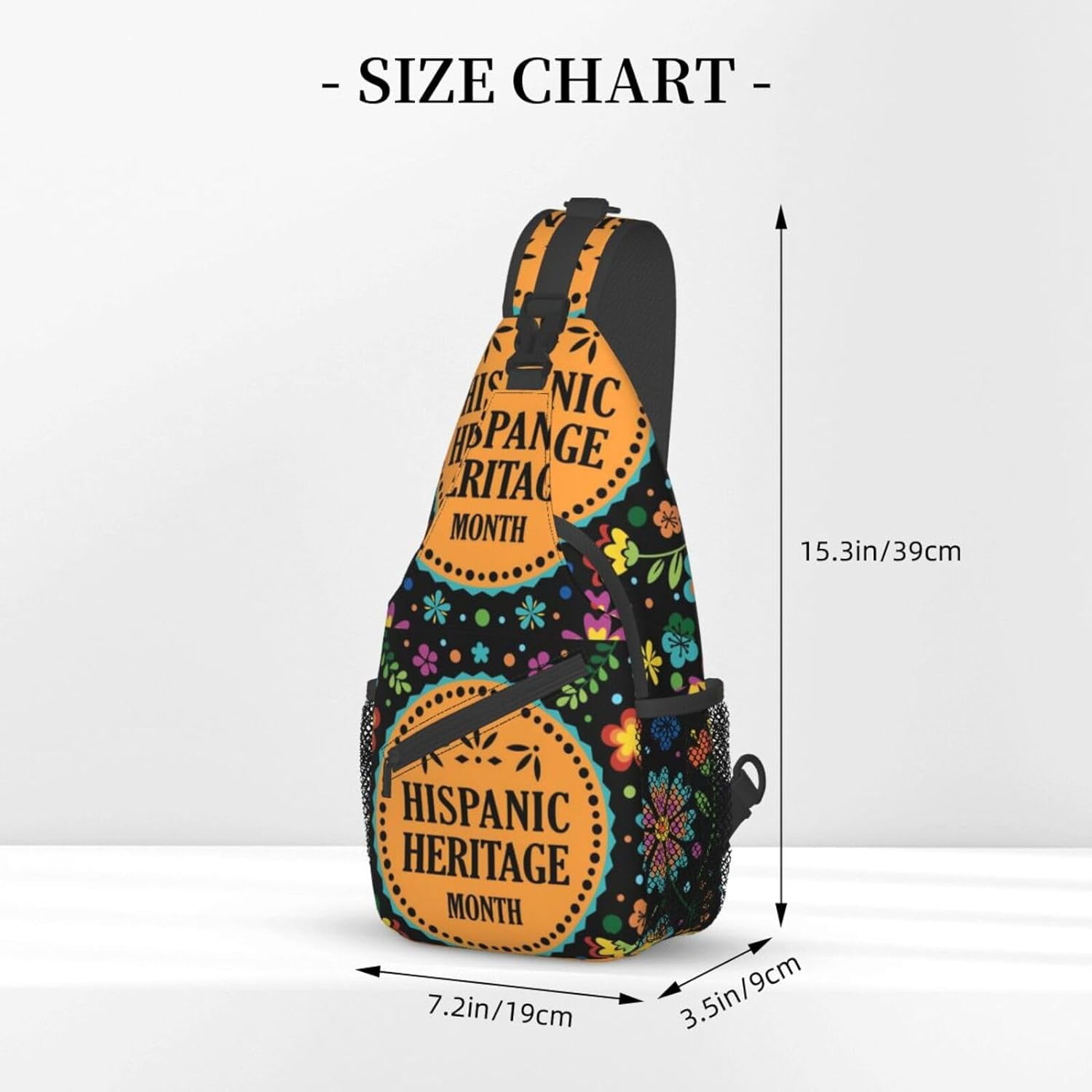 Mes Nacional De La Herencia Hispana Hispanic Heritage Month Sling Bag Crossbody Hiking Travel Chest Bags Backpack Shoulder Daypack for Women Men