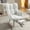 Ivory Teddy, variant on FFH Nursery Rocking Chair, Rocker Recliner Chair with High Backrest, Teddy Upholstered Glider Rocker with Adjustable Footrest, Glider Recliner, Reading Chair for Bed Room (Ivory)