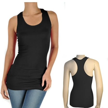 - Women's Seamless Racerback Tank Top Stretch Sleeveless Basic Cami Sports Shirt