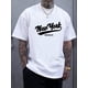 thumbnail image 1 of 1 piece, 100% cotton T-shirt, NEW YORK printed top, high-quality breathable material, sweat absorption and skin friendly, everyday everything, 1 of 3