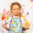 thumbnail image 2 of Yellow Lemon Fruit Flowers BlueWhite Pattern Kids Aprons for Girls and Boys,Adjustable Neck Strap Toddler Aprons for Kids Cooking Baking, 2 of 6