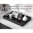 thumbnail image 4 of Fibogollo Bamboo Serving Tray with Metal Handles,15x10in Ottoman Decorative Trays Platter for Coffee Table,Living Room,Bar,Party,Small(Black), 4 of 6