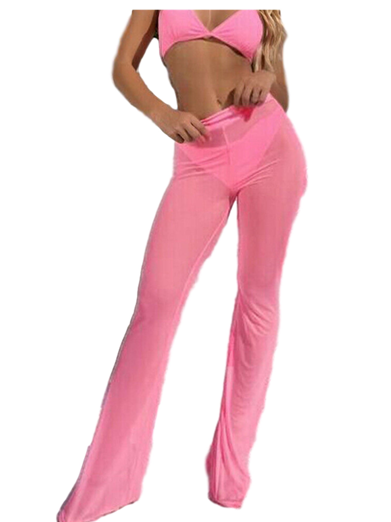 sheer flare trousers