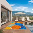 thumbnail image 2 of Blue Sage Green Flowers Outdoor Rug for Patio/Deck/Porch, Non-Slip Large Area Rug 3 x 5 Ft, Boho Colorful Floral Plant Indoor Outdoor Rugs Washable Area Rugs, Reversible Camping Rug Carpet Runner, 2 of 8