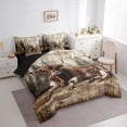 thumbnail image 3 of Feelyou Rustic Highland Cow Bedding Comforter Set 7pcs for Kids, Vintage Lodge Cabin King Bedding Sets, Jungle Wildlife Reversible Bed Sheets, Lightweight Room Decor, 3 of 7