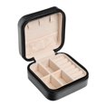 thumbnail image 1 of PENGXIANG Portable Earrings Rings Storage Box PU Leather Jewelry Display Case (Black), 1 of 6