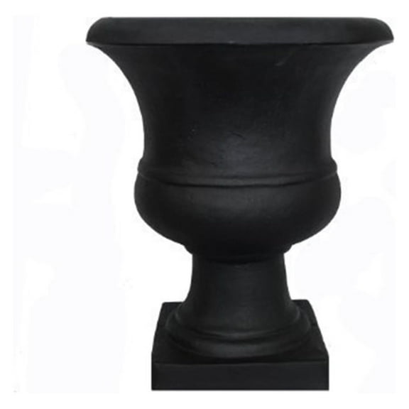 Luwei UR01BK Urn Small Garden Planter, 17-inch, Black