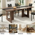 thumbnail image 3 of ChVans 70.9" Large Kitchen Dining Room Table for 6-8 People, Rectangular Wooden Kitchen Table with Heavy Duty Legs, Modern Dinner Furniture Last Forever, Wood Grain, 3 of 7