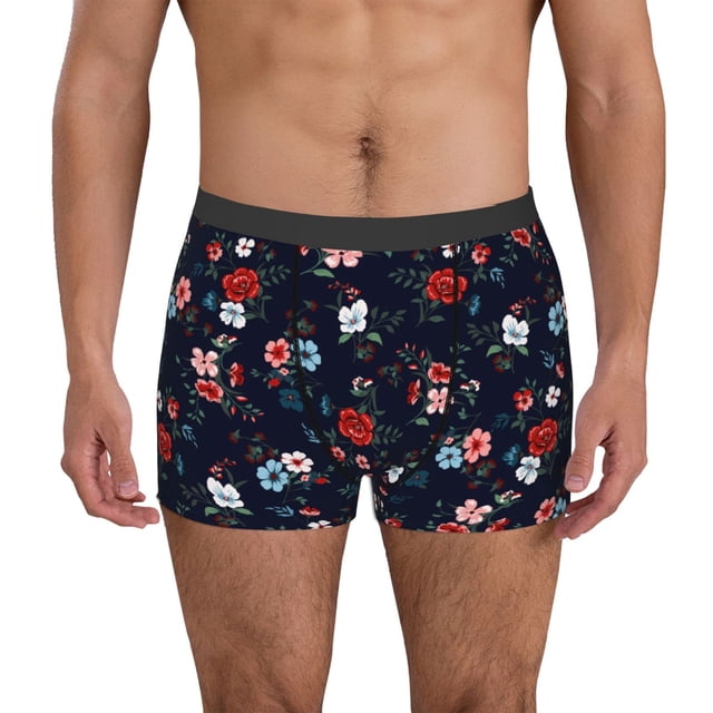Balery Vintage Rose Calzoncillos bóxer para hombre, ropa interior de algodón suave y transpirable con cinturilla de nailon-Medium