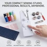 Portable Handheld Sewing Machine, 2025 New Fast Stitch Mini Electric Sewing Machines, Small Hand Held Sewing Machine for Adults Beginners DIY Fabrics Clothes Home Travel (White)