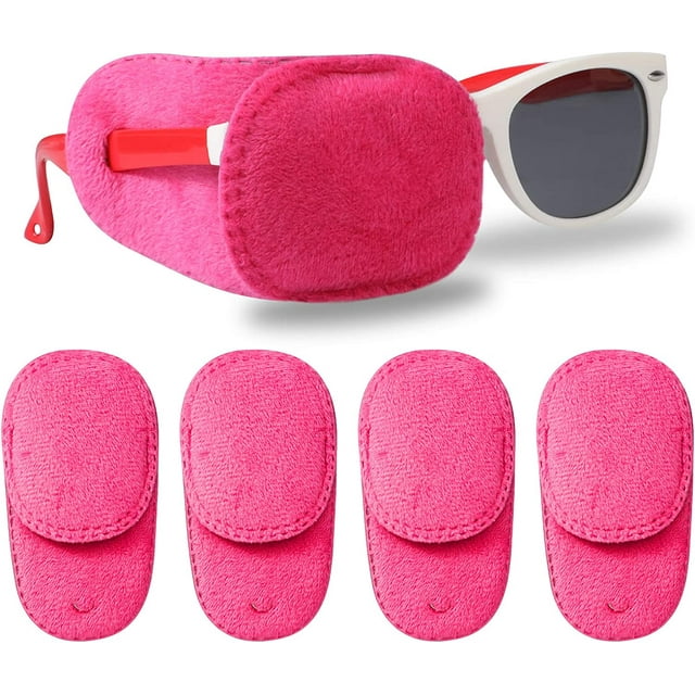 Parche para el ojo para niños de 4 piezas, parche para el ojo médico Para adultos y niños ortoptistas con ambliopía, cubre los parches para los ojos de las gafas, oclusión del ojo rosado para el entrenamiento del ojo con ambliopía ER