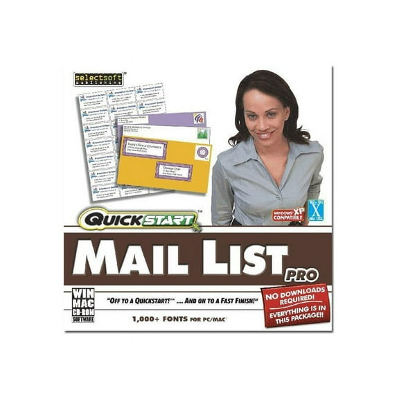 INSTANTLY CREATE MAIL LABELS WITH QUICKSTART MAIL LIST PRO. THIS POWERFUL AND VE