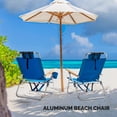 thumbnail image 2 of MOTORHOT Aluminum Backpack Beach Chair – Tall Beach Chairs for Adults, Portable with Adjustable Straps, 3-Position Reclining, Cup Holder, High Lightweight Beach Chairs for Beach, 2 of 9