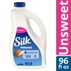 Silk Dairy Free, Gluten Free Unsweet Almond Milk, Plant Based Milk Bottle, 96 fl oz
