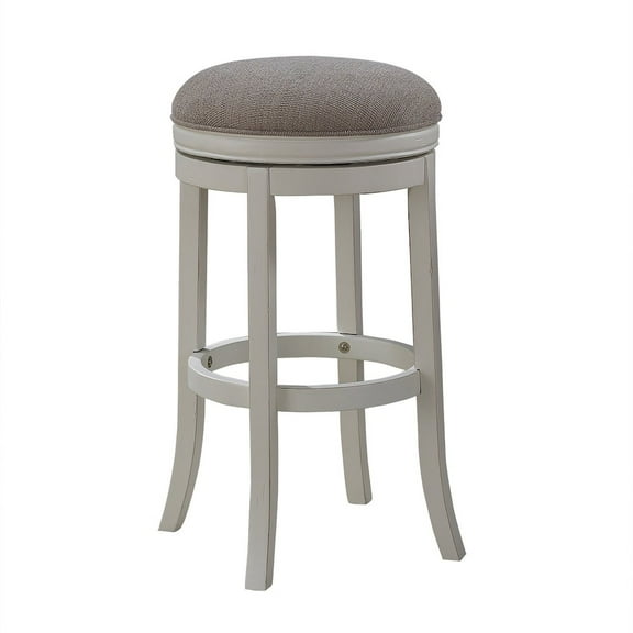 American Woodcrafters Aversa 34" Backless Swivel Stool - Distressed Antique White