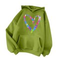 thumbnail image 2 of Vedolay Zipper Hoodies for Womens 2023 Fall Fashion Casual Long Sleeve Crewneck Sweatshirt Loose Fit Pullover Hoodie,Green M, 2 of 4