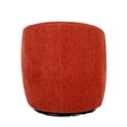 thumbnail image 4 of Swivel Barrel Chairs Accent Chair, 360° Swivel Single Armchair Round Lounge with Backrest for Living Room,Chenille Fabric (Orange), 4 of 9