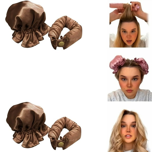 CAILDANL Satin Heatless Hair Curler 3 Sets, Heatless Curls for All Hair Types with Hair Caps, No Heat Curlers to Sleep In