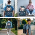thumbnail image 2 of Jeiento 4 Piece Backpack and Lunch Box Set for Elementary School Boys Girls 17 Inch Space Axolotl Bookbag with Lunch Bag, Pencil Case, Bookmark for Back to School, 2 of 7