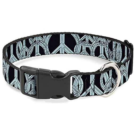 Buckle-Down BAC-W31617-NL Breakaway Cat Collar, 1 2" Wide - Fits 9-15" Neck - Large, Peace