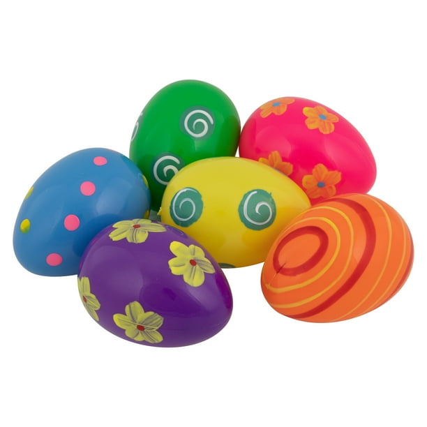 Northlight Pack of 6 Vibrantly Colored Springtime Easter Eggs 3.25