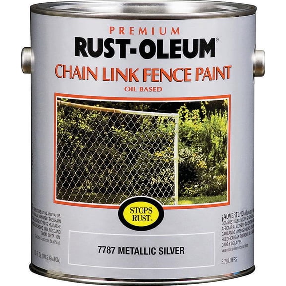 Rustoleum Premium Oil Based Rust Preventive Chain Link Fence Paint, 1 gal Can, 400 sq-ft, Silver
