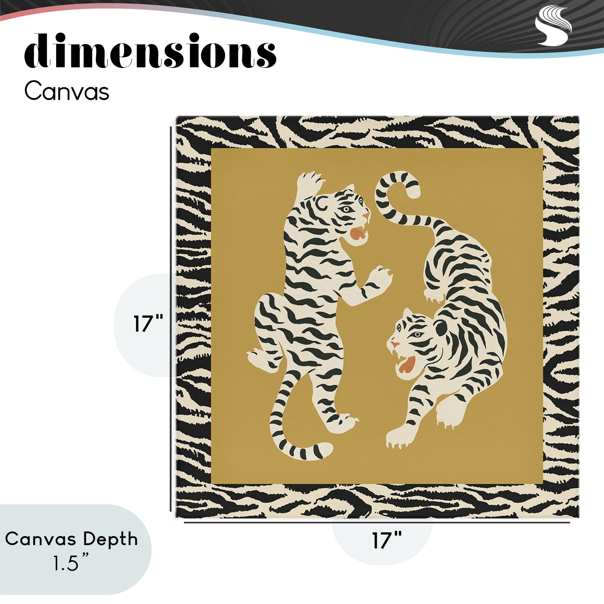 Stupell Industries Boho Twin Tiger Stripes Canvas Wall Art, design by Karolina Sato