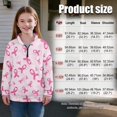 thumbnail image 7 of Uorisanigo Girls Half Zip Cropped Pullover Sweatshirt Oversized Sweatshirts Breast Cancer Awareness Long Sleeve Athletic Tops Fall Fashion Outfits Clothes Kids Hoodies Size 5-6, 7 of 7