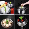 thumbnail image 3 of Vegetable Steamer Basket, Stainless Steel Folding Steamer Basket Insert for Veggie Fish Seafood Cooking, Expandable to Fit Various Size Pot (5.1" to 9" Triangle), 3 of 8