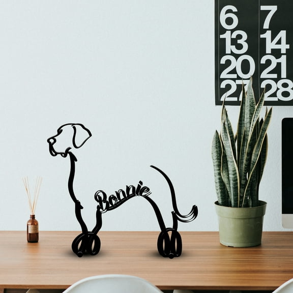 Handmadetneonsign Great Dane Metal Desk, Dog Great Dane Sculpture Statue, Dog Metal Table Sign 65146