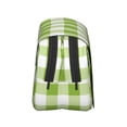thumbnail image 3 of Hirioo White Green Plaid for Large Grid Mesh Pencil Case with Zipper Stationery Organizer Case, 3 of 7