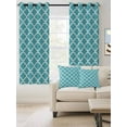 thumbnail image 2 of Fsddascl Turquoise Morocco Blackout Curtains for Bedroom/Living Room, Thermal Insulated Kitchen Curtains, Boho Ethnic Traditional Geometric Grommet Darkening Window Treatment Drapes 42"x54"x2, 2 of 8