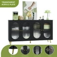 thumbnail image 3 of DEALTOPS Stylish Sideboard with Acrylic Cabinet Doors, Adjustable Shelves and Metal Feet and Handles, Black, 3 of 8