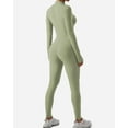 thumbnail image 4 of FITOP Women's Long Sleeve Workout Jumpsuit Zip Front Sport Romper Bottom Pants Bodysuit Bodycon Sexy One Piece M, 4 of 7