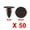 Black, variant on Unique Bargains 50Pcs Gray Car Door Fender Bumper Plastic Push Rivets Clip 9mm
