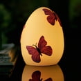 thumbnail image 5 of Easter Egg Decorations Spring Home Decor Handmade Hand Painted Real Wax Battery Operated Flameless LED Candle Kids’ Room Nursery Night Light Decorative Table Lamp Centerpiece with Timer Pink Butterfly, 5 of 6