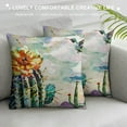 thumbnail image 3 of Shiartex Mexican Cactus Throw Pillow Cover Green Plants Succulent on Desert Exotic Blossom Bird Cushion Case for Home Pillowcase 24x24in, 3 of 5