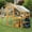 Yellow(111"), variant on HighSound Large Wooden Chicken Coop, 111" Chicken Runs for Yard with Waterproof Cover, Outdoor Chicken Coop Enclosures for Outdoor & Backyard, Farm, Duck Rabbit Cage Poultry Pen, Brown