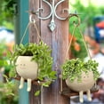 thumbnail image 4 of Swing Face Hanging Planters Pot for Indoor Outdoor Plants, Resin Flower Pots with Drainage Holes, Succulent Pots for String of Pearls Plant, 4 of 7